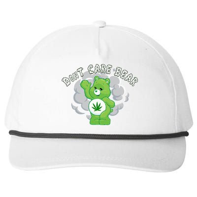 Don't Care Smoking Bear Snapback Five-Panel Rope Hat