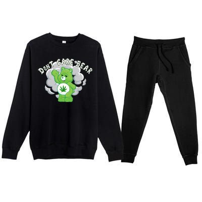 Don't Care Smoking Bear Premium Crewneck Sweatsuit Set