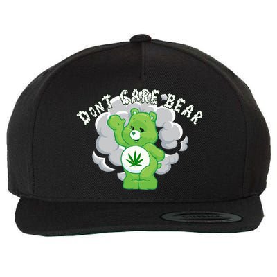 Don't Care Smoking Bear Wool Snapback Cap