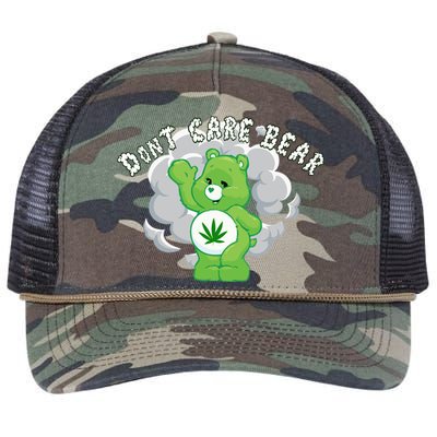 Don't Care Smoking Bear Retro Rope Trucker Hat Cap