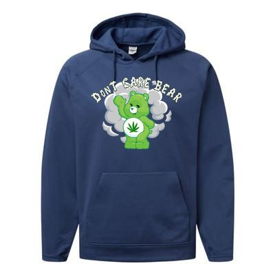 Don't Care Smoking Bear Performance Fleece Hoodie