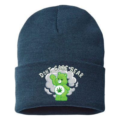 Don't Care Smoking Bear Sustainable Knit Beanie