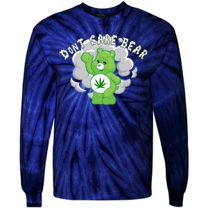 Don't Care Smoking Bear Tie-Dye Long Sleeve Shirt