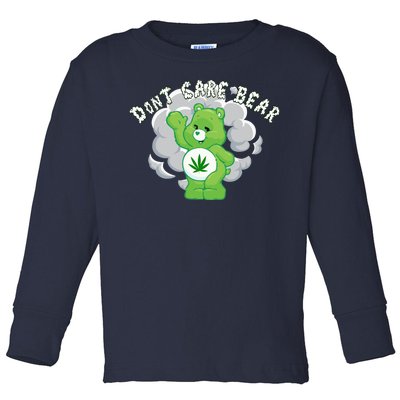 Don't Care Smoking Bear Toddler Long Sleeve Shirt