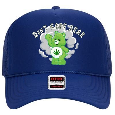 Don't Care Smoking Bear High Crown Mesh Back Trucker Hat