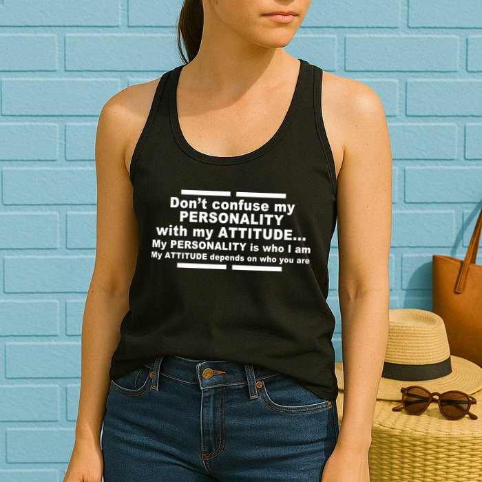 Don't Confuse My Personality With My Attitude Womens Tank Top