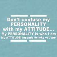 Don't Confuse My Personality With My Attitude Sueded Cloud Jersey T-Shirt