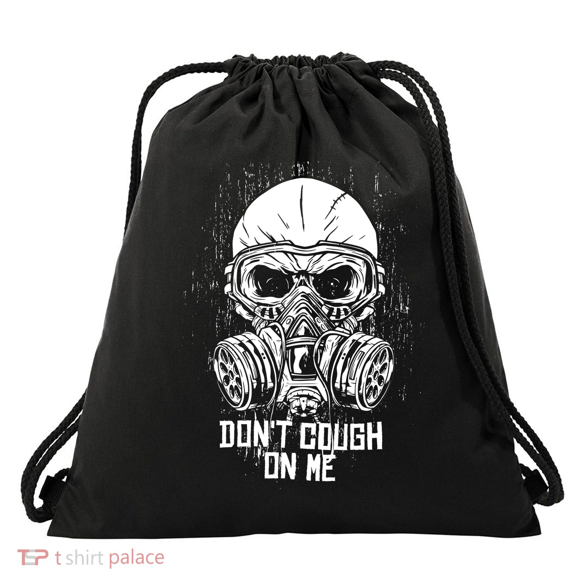 Don't Cough On Me Funny Virus Grunge Drawstring Bag