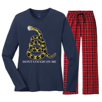 Don't Cough On Me Safety Awareness Women's Long Sleeve Flannel Pajama Set 