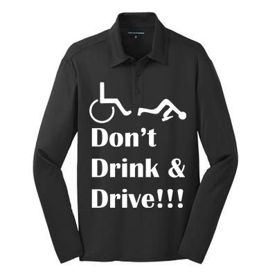 Don't Drink and Drive, Wheel Chair Silk Touch Performance Long Sleeve Polo