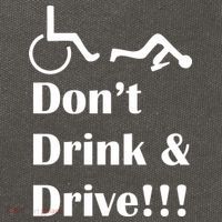 Don't Drink and Drive, Wheel Chair Cotton Canvas Backpack