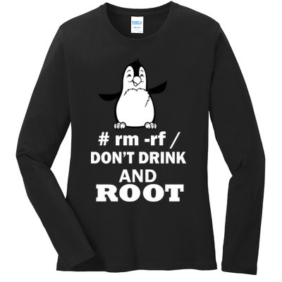 Don't Drink And Root Ladies Long Sleeve Shirt