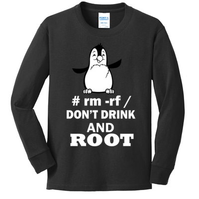Don't Drink And Root Kids Long Sleeve Shirt