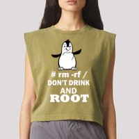 Don't Drink And Root Garment-Dyed Women's Muscle Tee
