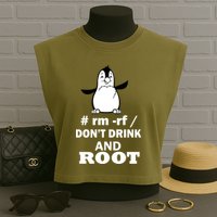 Don't Drink And Root Garment-Dyed Women's Muscle Tee