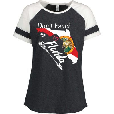 Don't Fauci My Florida Flag Vintage Enza Ladies Jersey Colorblock Tee