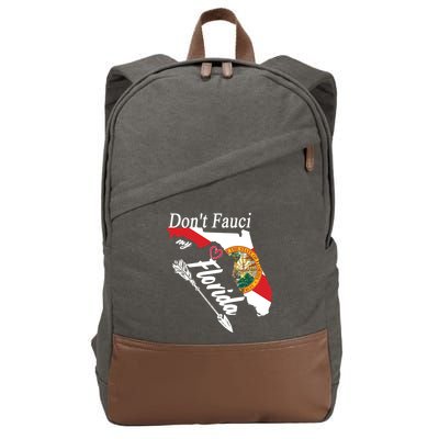 Don't Fauci My Florida Flag Vintage Cotton Canvas Backpack