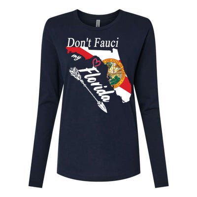 Don't Fauci My Florida Flag Vintage Womens Cotton Relaxed Long Sleeve T-Shirt