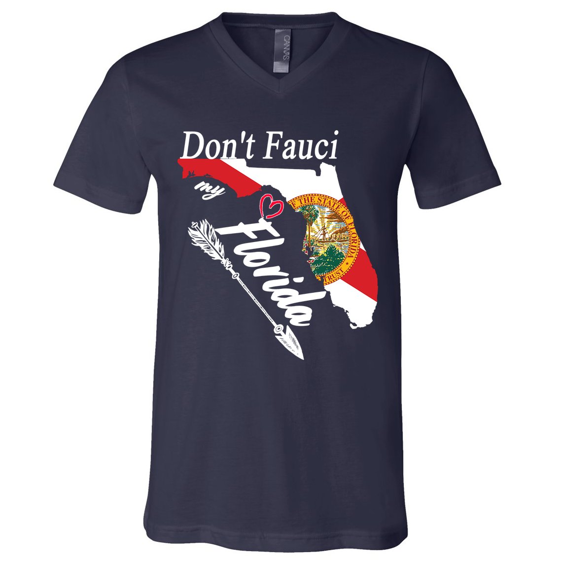 Don't Fauci My Florida Flag Vintage V-Neck T-Shirt