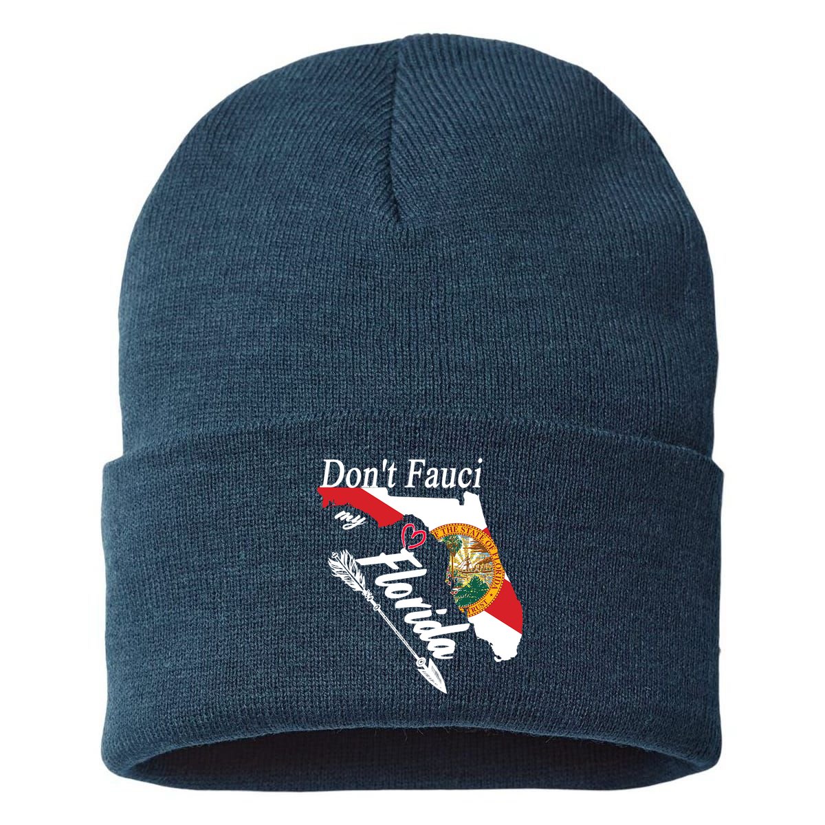Don't Fauci My Florida Flag Vintage Sustainable Knit Beanie