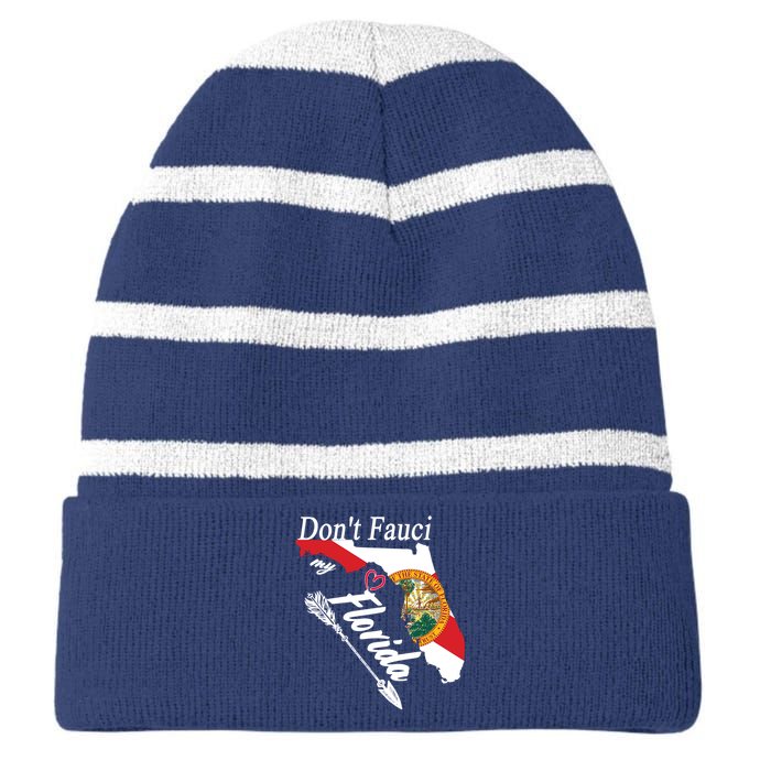 Don't Fauci My Florida Flag Vintage Striped Beanie with Solid Band