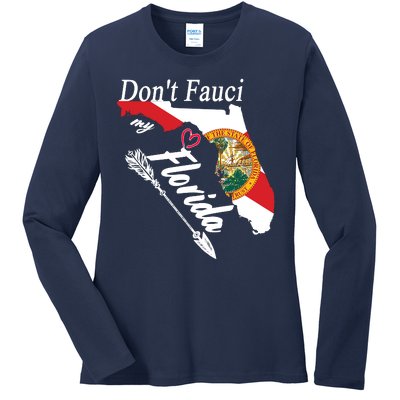 Don't Fauci My Florida Flag Vintage Ladies Long Sleeve Shirt