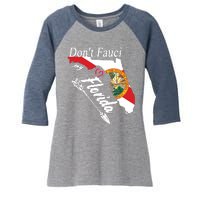 Don't Fauci My Florida Flag Vintage Women's Tri-Blend 3/4-Sleeve Raglan Shirt