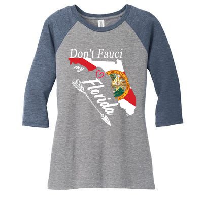 Don't Fauci My Florida Flag Vintage Women's Tri-Blend 3/4-Sleeve Raglan Shirt