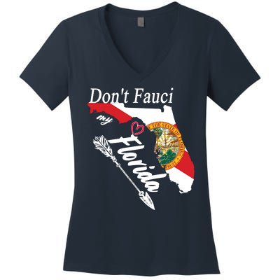 Don't Fauci My Florida Flag Vintage Women's V-Neck T-Shirt