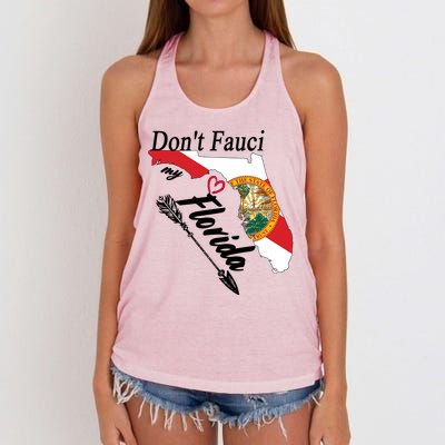 Don't Fauci My Florida Flag Vintage Women's Knotted Racerback Tank