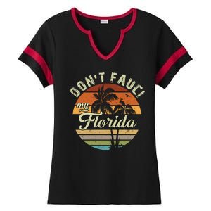 Don't Fauci My Florida Retro Palm Trees Ladies Halftime Notch Neck Tee