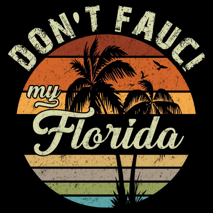 Don't Fauci My Florida Retro Palm Trees Cropped Pullover Crew