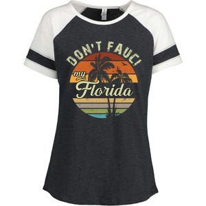 Don't Fauci My Florida Retro Palm Trees Enza Ladies Jersey Colorblock Tee