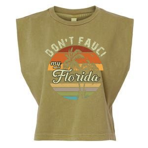 Don't Fauci My Florida Retro Palm Trees Garment-Dyed Women's Muscle Tee