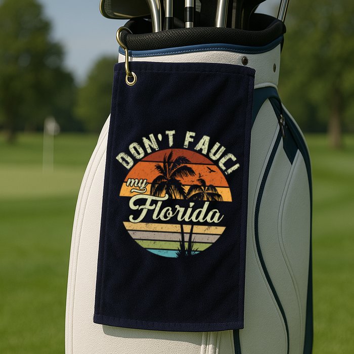 Don't Fauci My Florida Retro Palm Trees Golf Towel