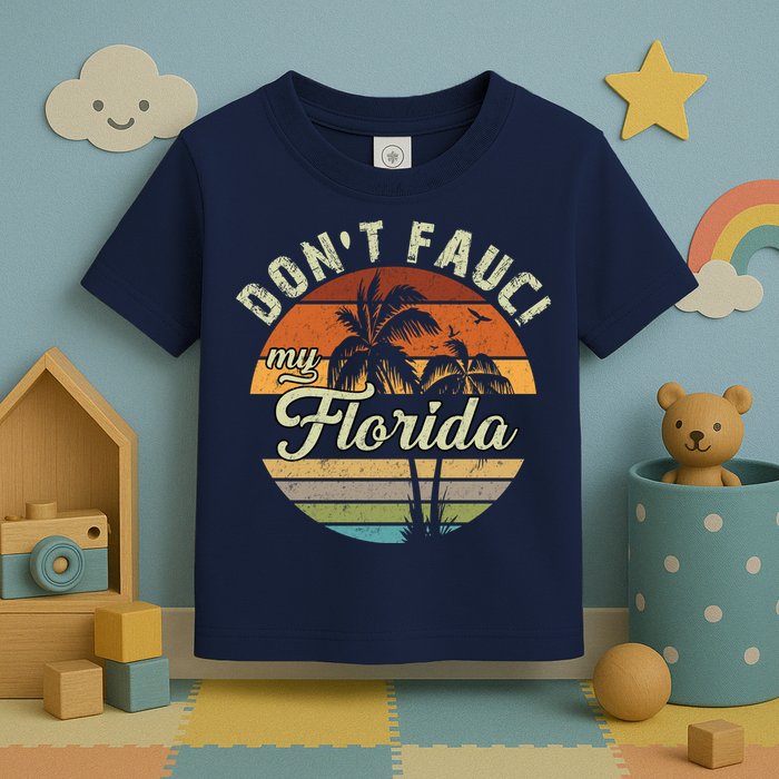 Don't Fauci My Florida Retro Palm Trees Toddler T-Shirt