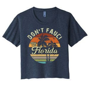 Don't Fauci My Florida Retro Palm Trees Women's Crop Top Tee