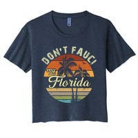 Don't Fauci My Florida Retro Palm Trees Crop Top