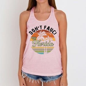 Don't Fauci My Florida Retro Palm Trees Women's Knotted Racerback Tank