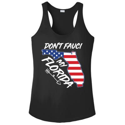 Don't Fauci My Florida USA American Flag State Ladies PosiCharge Competitor Racerback Tank