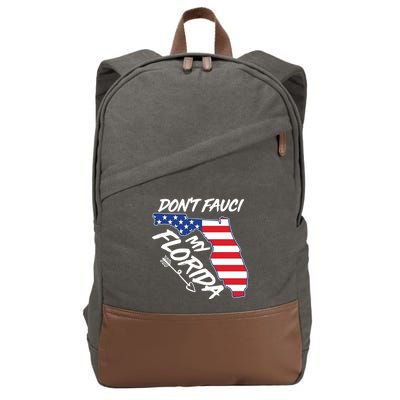 Don't Fauci My Florida USA American Flag State Cotton Canvas Backpack