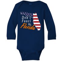 Don't Fauci My Florida Vintage Baby Long Sleeve Bodysuit