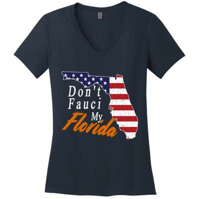 Don't Fauci My Florida Vintage Women's V-Neck T-Shirt