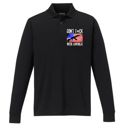 Don't F*ck With America! Performance Long Sleeve Polo