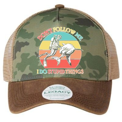 Don't Follow Me I Do Stupid Things Scuba Diver Legacy Tie Dye Trucker Hat