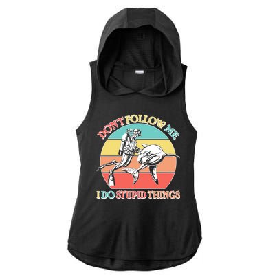 Don't Follow Me I Do Stupid Things Scuba Diver Ladies PosiCharge Tri-Blend Wicking Draft Hoodie Tank