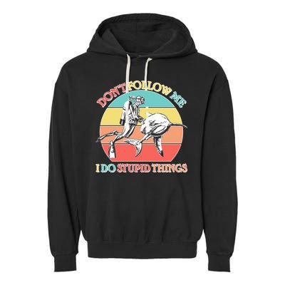 Don't Follow Me I Do Stupid Things Scuba Diver Garment-Dyed Fleece Hoodie
