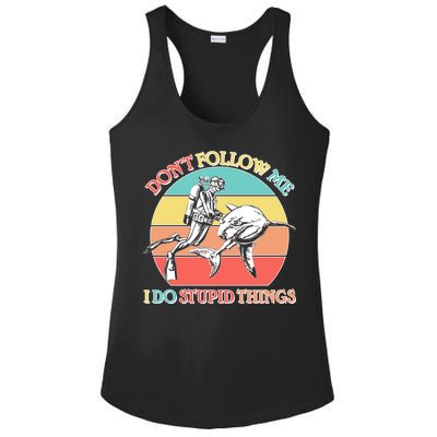 Don't Follow Me I Do Stupid Things Scuba Diver Ladies PosiCharge Competitor Racerback Tank