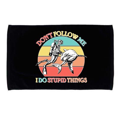 Don't Follow Me I Do Stupid Things Scuba Diver Microfiber Hand Towel