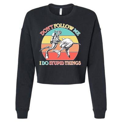 Don't Follow Me I Do Stupid Things Scuba Diver Cropped Pullover Crew